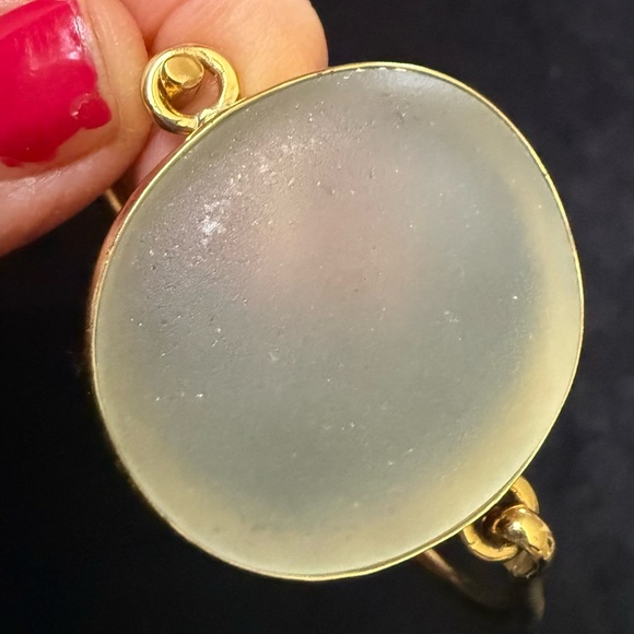 Simple But Elegant Charles Albert Alchemia White Recycled Glass Bangle - Picture 9 of 11